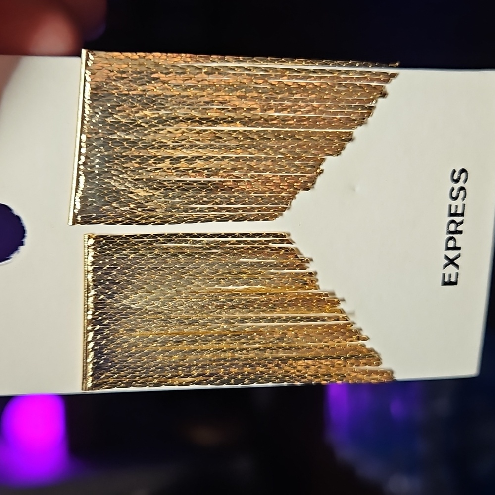 Express Shimmering Gold Tassel Earrings